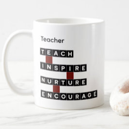 Lehrer Personalisierte Namenswerte Schwarze Kachel Kaffeetasse
