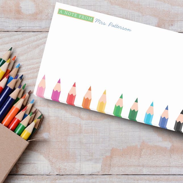Lehrer Personalisierter Farbstift Post-it Klebezettel (Von Creator hochgeladen)