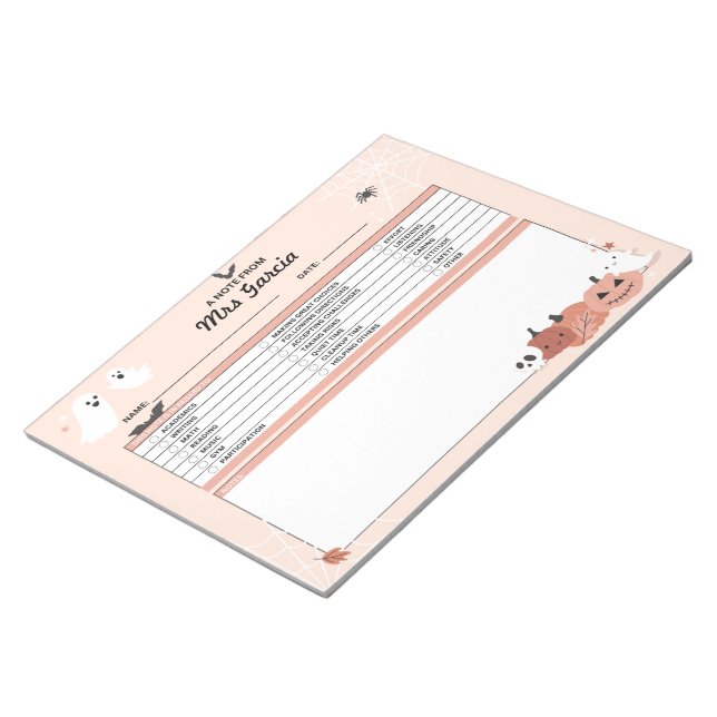 Lehrer Personalisierter Notepad, Hinweis von Lehre Notizblock (angewinkelt)