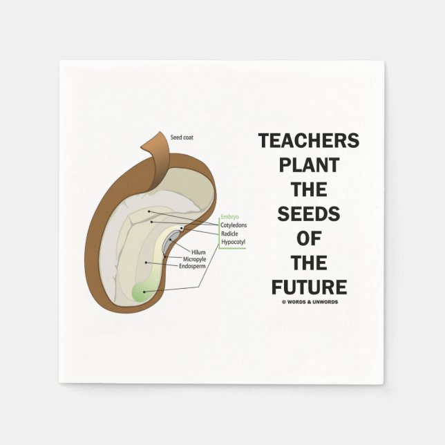 Lehrer Pflanze der Samen der Zukunft (Bean Seed) Serviette (Vorderseite)