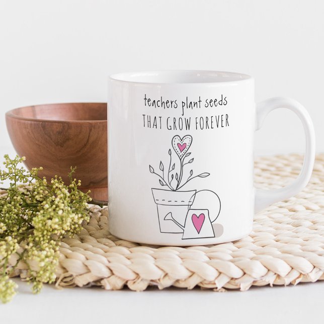 Lehrer Pflanze Samen Zitat Niedlich Doodle Custom Kaffeetasse (Teachers plant seeds that grow forever .. teacher gift mug)