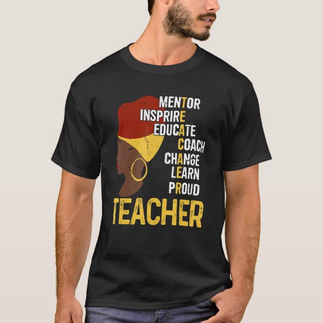 Lehrer Proud Black Mentor Lehrer Schule unterricht T-Shirt (Vorderseite)