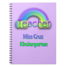 Lehrer Rainbow Name & Grade Spiral Foto Notebook Notizblock