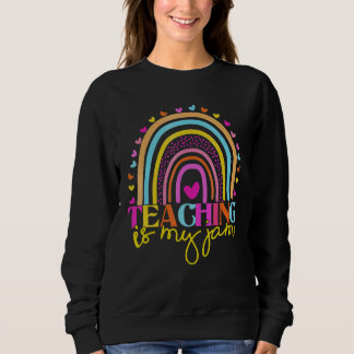 Lehrer Regenbogen Leopard Unterrichten Ist Mein Di Sweatshirt