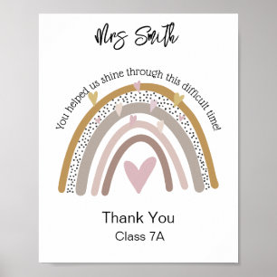 Lehrer Regenbogen Zitat danke Poster