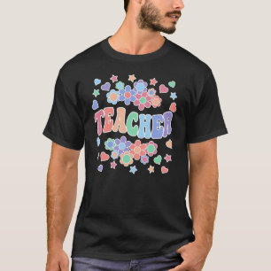 LEHRER-Retro-Groovy, Blume, Herz, Sterne T-Shirt