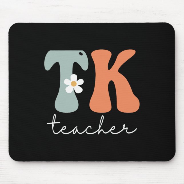 Lehrer Retro Groovy Vintag glücklicher erster Tag  Mousepad (Vorne)