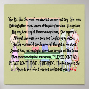 Lehrer-Ruhestands-Geschichten-Kunst-Druck "gehen Poster