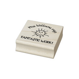 Lehrer sagt fantastische Arbeit Lob Holz Kunst Ste Gummistempel