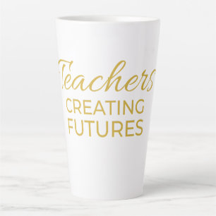 Lehrer schaffen Zukunft Schwarz Gold Motivierend Milchtasse
