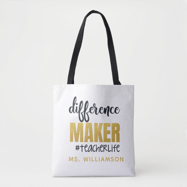 Lehrer schätzen Personalisiert Tote Bag Geschenk (Vorderseite)