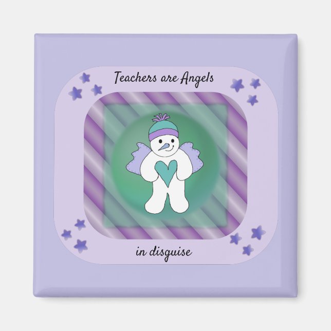 Lehrer Schnee-Engel Spruch Magnet (Vorne)