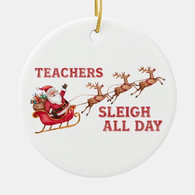 Lehrer schuften den ganzen Tag Keramik Ornament (Vorne)