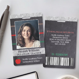 Lehrer Schulangestellter Benutzerdefiniertes Foto Ausweis