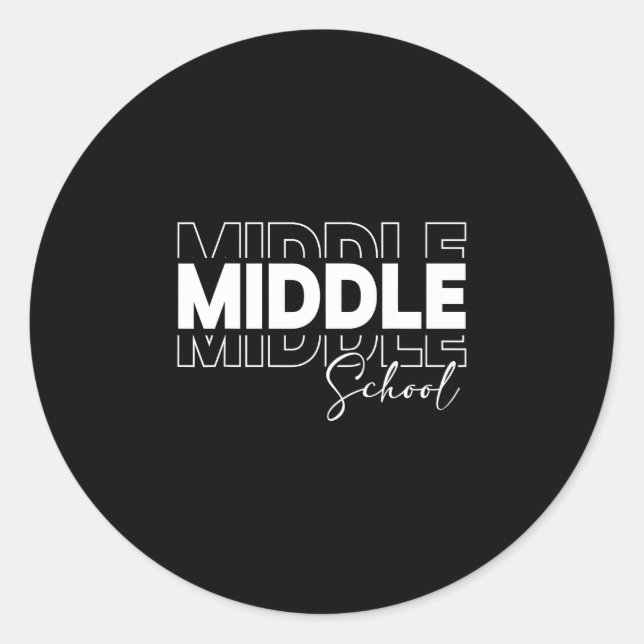 Lehrer-Schüler-Crew der Mittelschule absolviert Runder Aufkleber (Vorderseite)