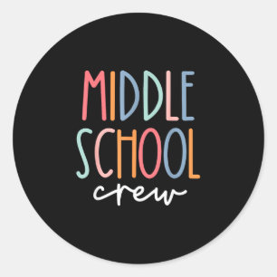 Lehrer-Schüler-Crew der Mittelschule Runder Aufkleber