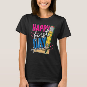 Lehrer Schüler Glücklicher 1. Schultag Erster Schu T-Shirt
