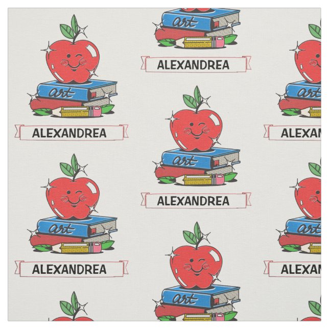 Lehrer Schüler Schulbücher Apple personalisieren Stoff (Muster)