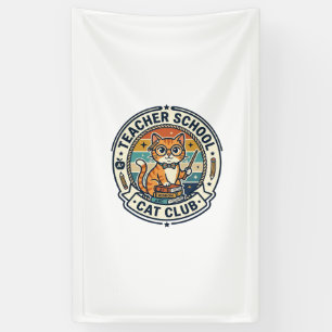 Lehrer Schulkatze Süße Katze Design - Lehrer Sch Banner