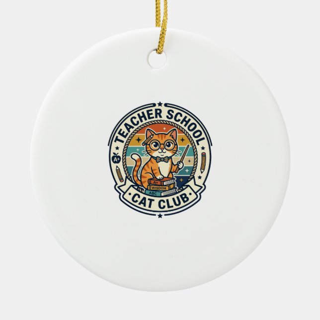 Lehrer Schulkatze Süße Kitty Design - Lehrer Sch Keramik Ornament (Vorne)