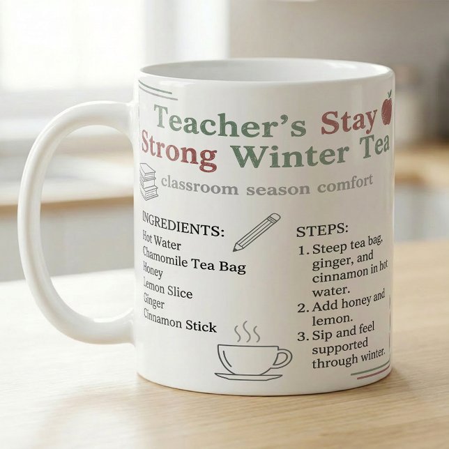 Lehrer-Selbstfürsorge-Tee-Routine Winterpause Kaffeetasse (Von Creator hochgeladen)