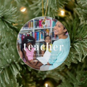 Lehrer Sentimentale Foto-Erinnerung Weihnachten Keramik Ornament