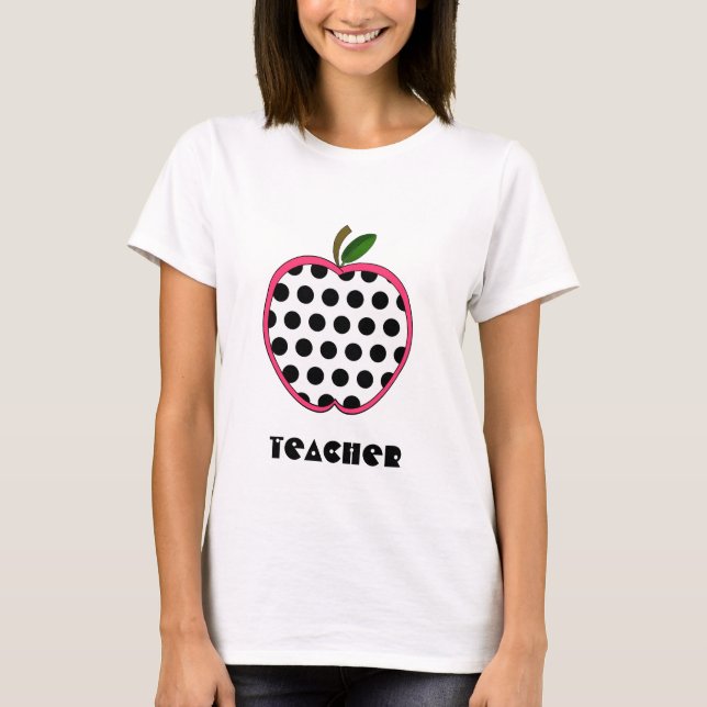 Lehrer-Shirt - Polka-Punkt Apple T-Shirt (Vorderseite)
