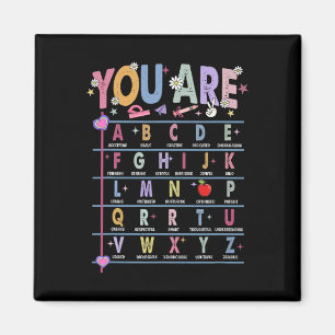 Lehrer Sie Sind Buchstaben Alphabet Lernen Abcs Zu Magnet