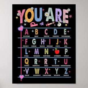 Lehrer Sie Sind Buchstaben Alphabet Lernen Abcs Zu Poster