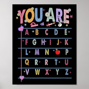 Lehrer Sie Sind Buchstaben Alphabet Lernen Abcs Zu Poster