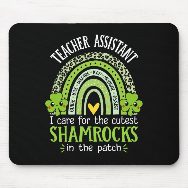 Lehrer Sofort St Patricks Day Shamrocks Lehrer A Mousepad (Vorne)