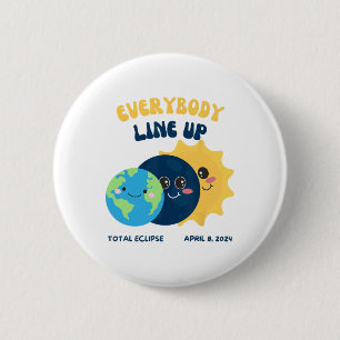 Lehrer Solar Eclipse 8. April 2024 Niedlich Earth Button