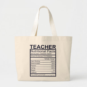 Lehrer Spaß an den Ernährungsfakten Jumbo Stoffbeutel