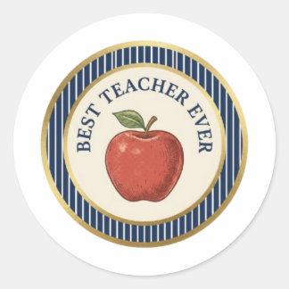 Lehrer-Sticker - Bester Lehrer überhaupt Navy Pins Runder Aufkleber