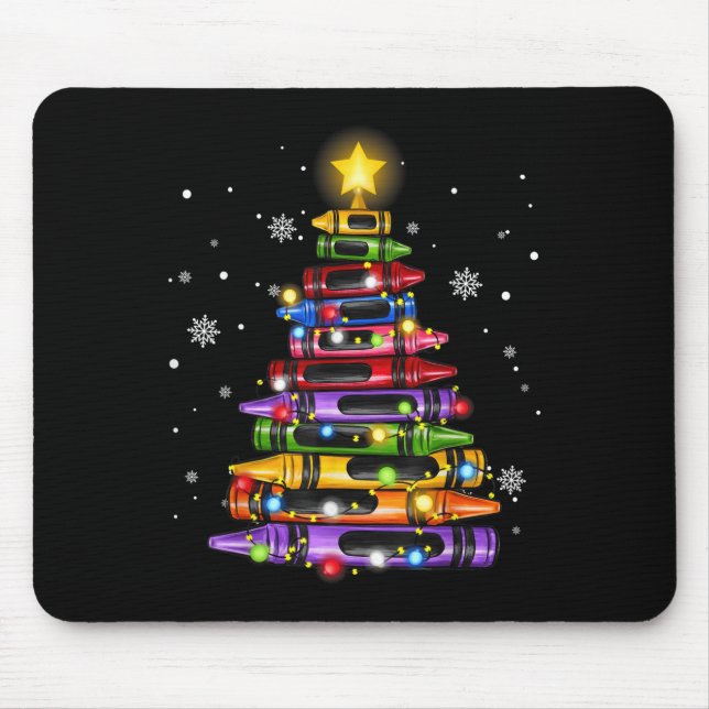 Lehrer Stift Weihnachtsbaum Lichter Schüler Schule Mousepad (Vorne)
