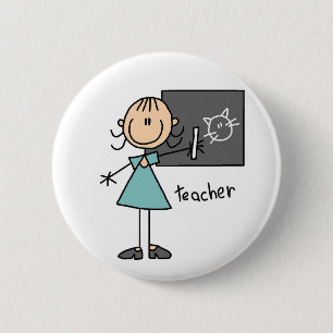 Lehrer-Strichmännchen-Knopf Button