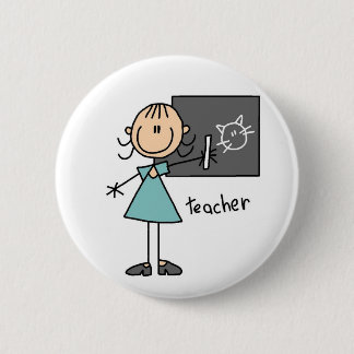 Lehrer-Strichmännchen-Knopf Button