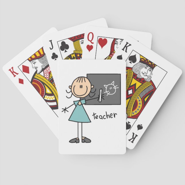 Lehrer-Strichmännchen Spielkarten (Rückseite)