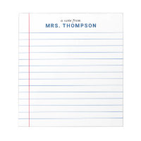 Lehrer Student Notebook-Papier eine Anmerkung aus