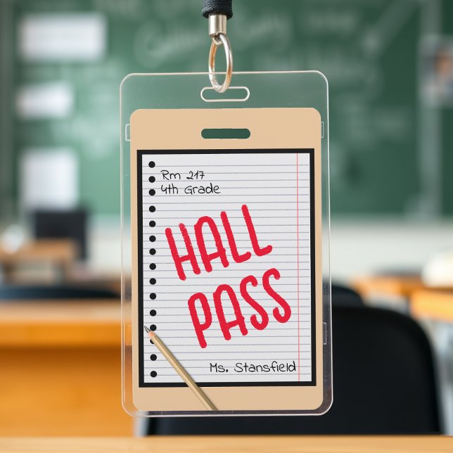 Lehrer Student Papier Klasse Bad Hall Pass Ausweis (Teacher Student Paper Classroom Bathroom Hall Pass Badge
)