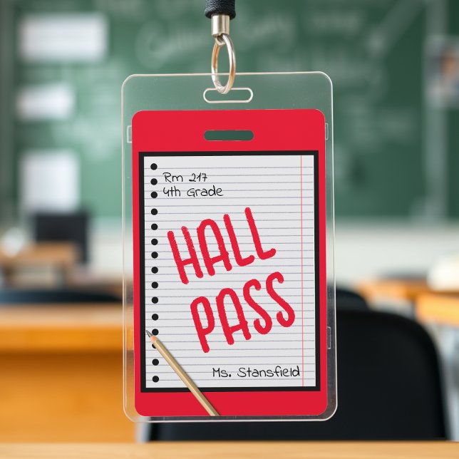 Lehrer Student Papier Klasse Bad Hall Pass Ausweis (Teacher Student Paper Classroom Bathroom Hall Pass Badge
)
