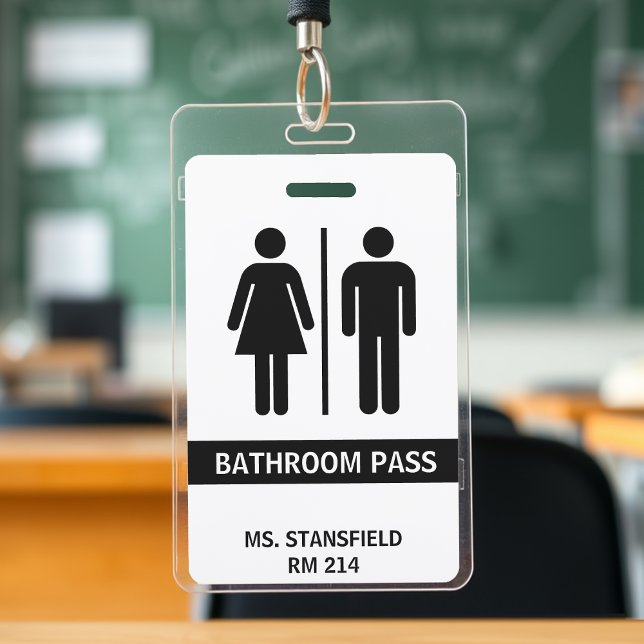 Lehrer Student Schule Restroom Bad Pass Ausweis (Teacher Student School Restroom Bathroom Pass Badge
)