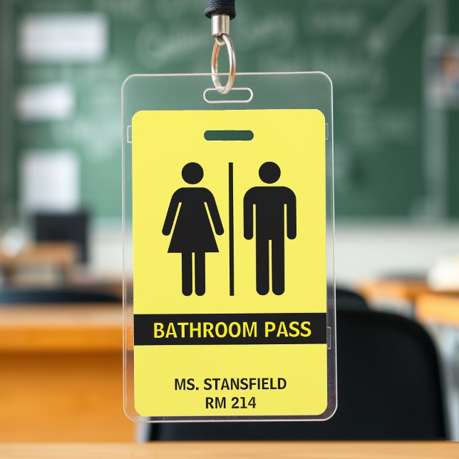 Lehrer Student Schule Restroom Bad Pass Ausweis (Teacher Student School Restroom Bathroom Pass Badge
)