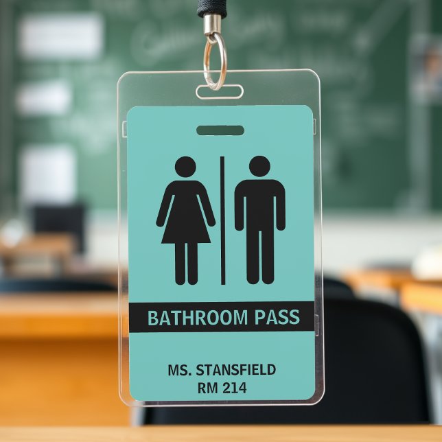 Lehrer Student Schule Restroom Bad Pass Ausweis (Teacher Student School Restroom Bathroom Pass Badge
)