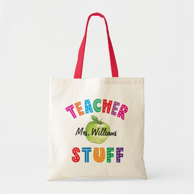 Lehrer Stuff Green Apple Tragetasche (Vorne)