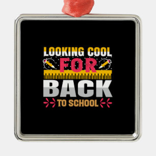 Lehrer suchen Cool nach zurück in die Schule Ornament Aus Metall