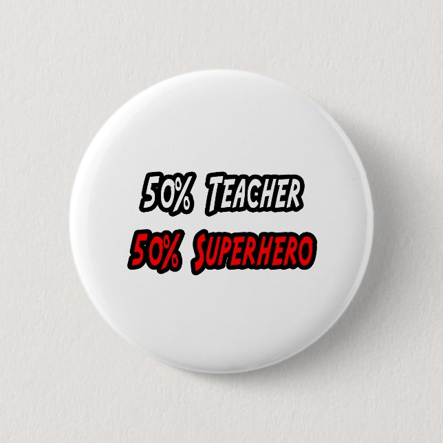 Lehrer/Superheld Button (Vorderseite)