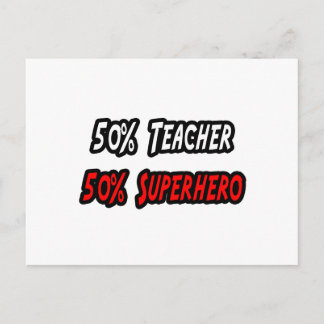 Lehrer/Superheld Postkarte