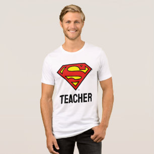 Lehrer Superman S-Shield Superman-Logo Tri-Blend Shirt