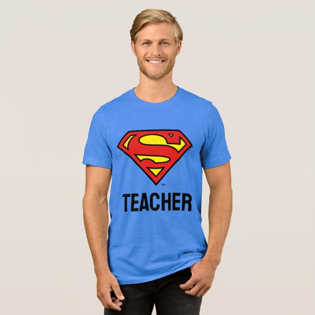 Lehrer Superman S-Shield | Superman-Logo Tri-Blend Shirt (Vorderseite voll)